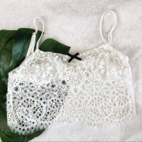 For Love And Lemons Other - For Love & Lemons White Lace Bralette Size S EUC
